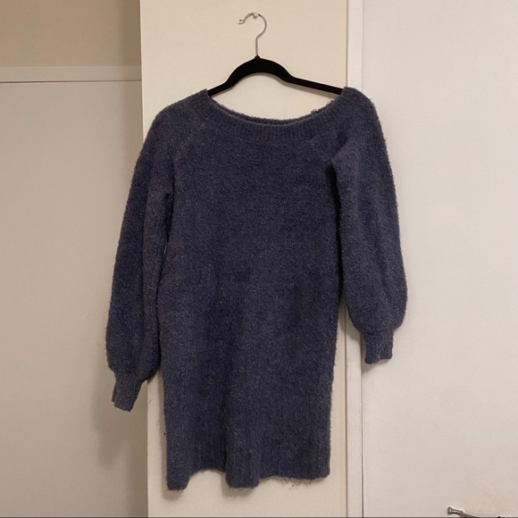 AE one shoulder fuzzy sweater dress - Picture 2 of 3